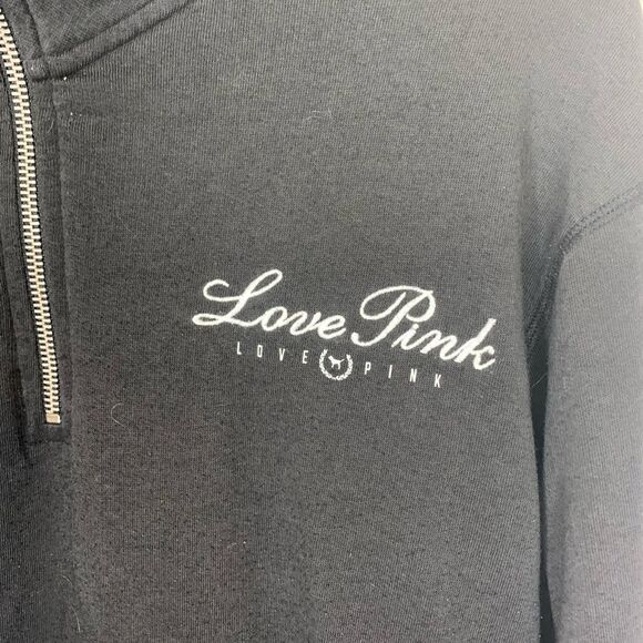 PINK Victoria’s Secret Black 1/2 zip pullover size S - Picture 7 of 7